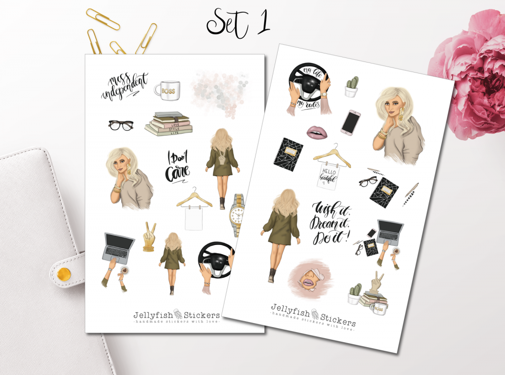 Mädchen Girlboss Sticker Set